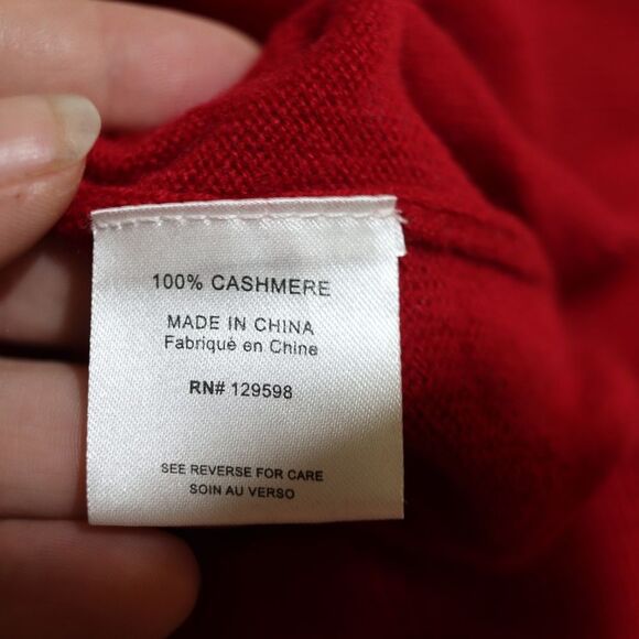 Shephe Vintage Red 100% Cashmere V-Neck Sweater Men’s small - Picture 12 of 12